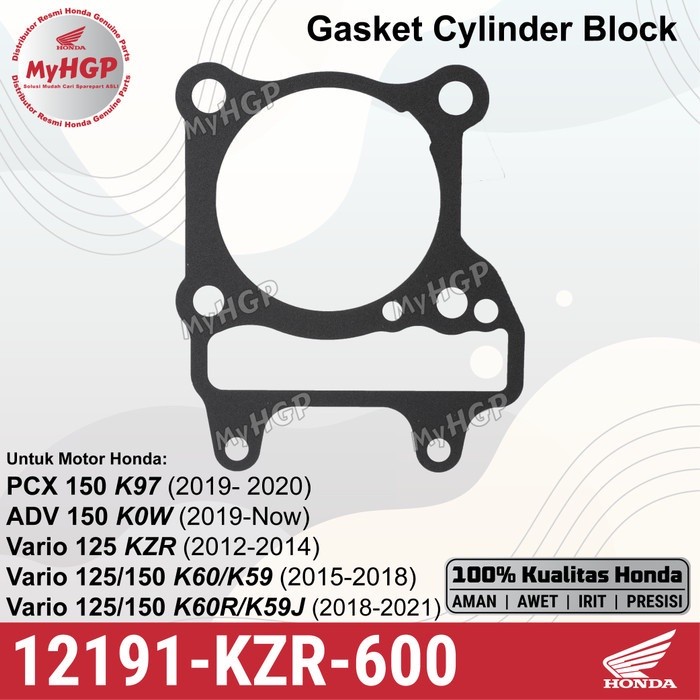 12191-KZR-600 - Gasket Cylinder Block - Paking Bawah Vario 125 150, PCX ADV 12191KZR600 12191 KZR 60