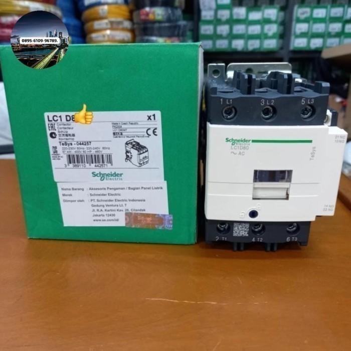 KONTAKTOR SCHNEIDER LC1D65D7 3P 80A 30KW COIL 42VAC NEW ORIGINAL