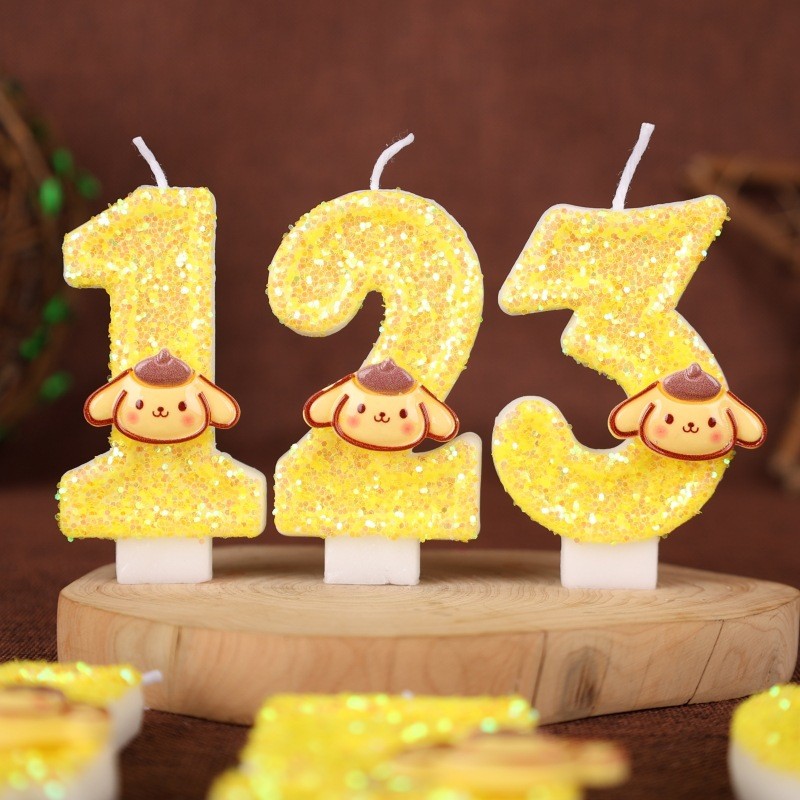 Onpompurin Number Birthday Candle  Cinnamoroll Digital Candles Birthday Cake Decoration Anniversary 
