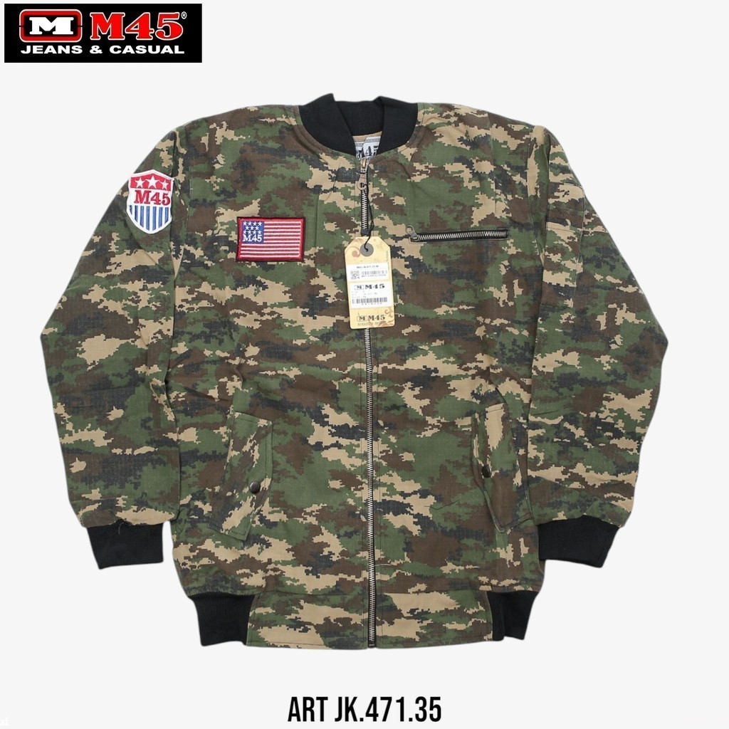 Jaket Bomber Army Jaket Bomber Pria - JK.471.35  M45 Original