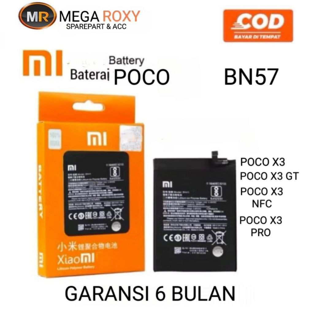 BATRE POCO BN57 POCO X3 / POCO X3 PRO / POCO X3 NFC / POCO X3 GT BN 57 BATERAI BATTERY BATRAI