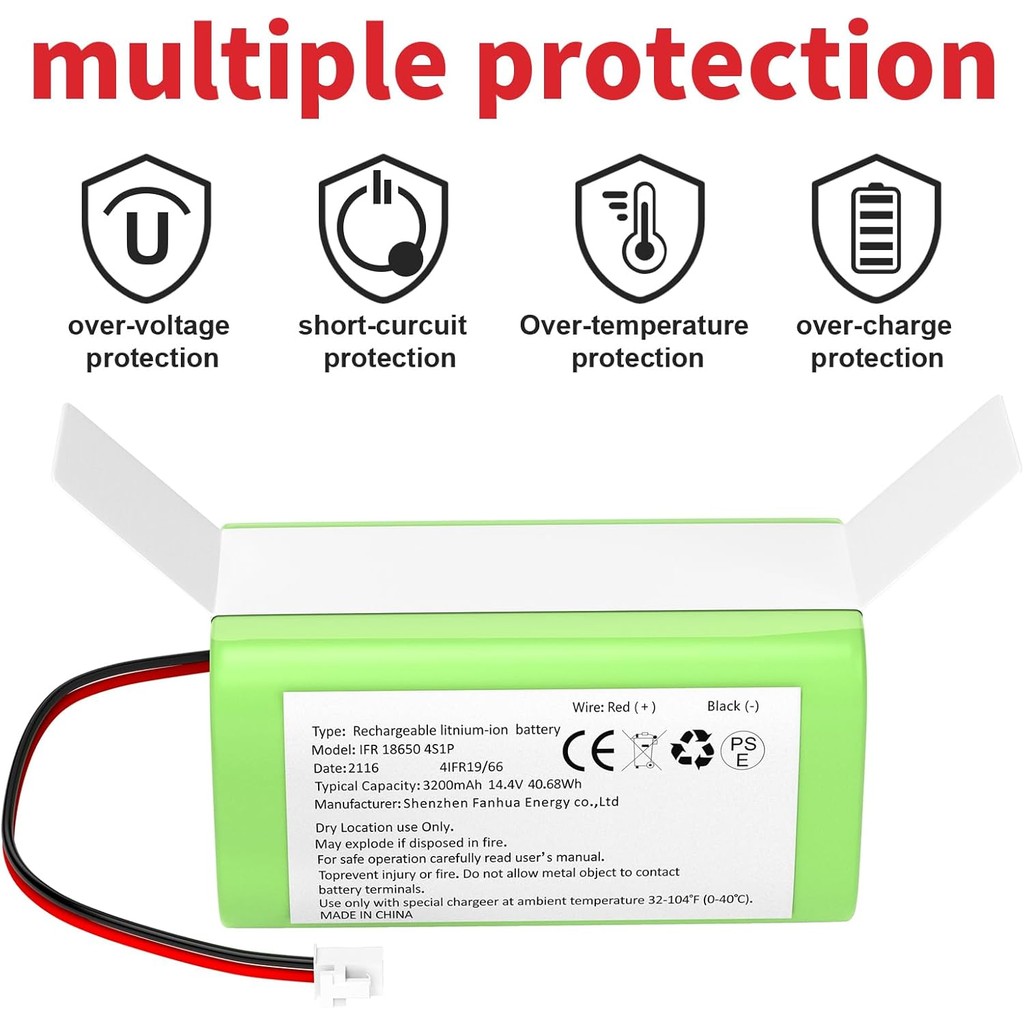 14.4V Li-ion for Shark ION/IQ/AI Robot RV1001 RV1000 RV1101ARUS RV1001AE RV851WV RV850BRN AV753 AV75