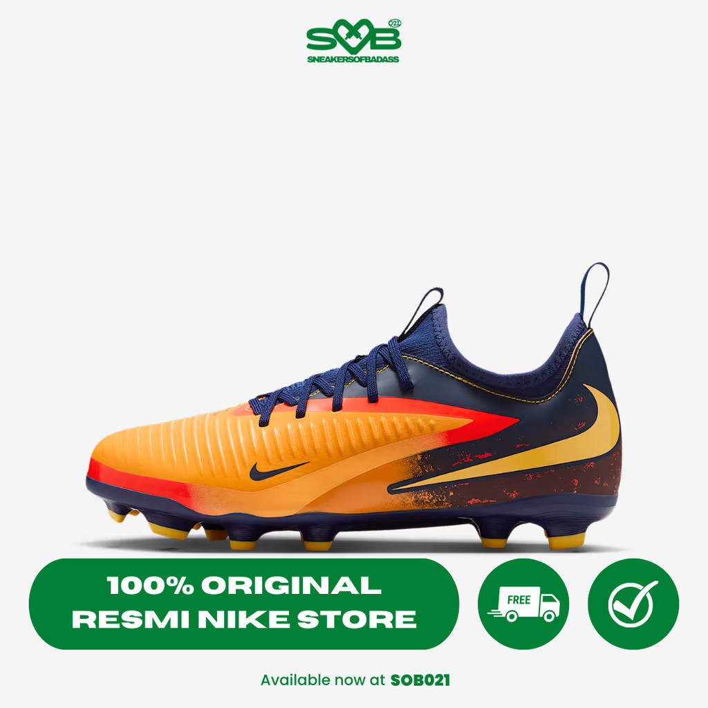Sepatu Bola Nike Kids Jr. Phantom 6 Low Academy 'Erling Haaland' Multi Ground Laser Orange/Blue Void