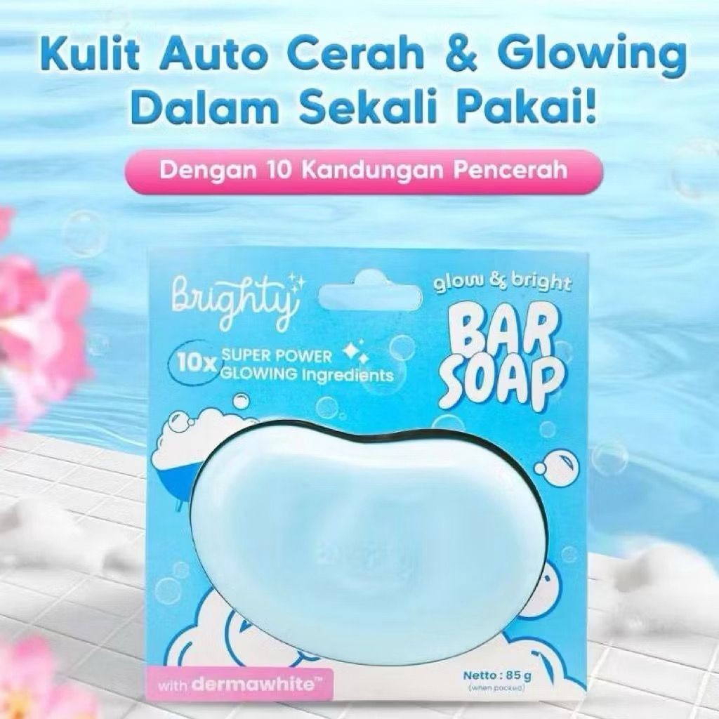 QEILA - BRIGHTY Glow & Mencerahkan | Netto 85 Gr | 3x Bright Bar Sabun Pencerah Whitening Soap Pemut