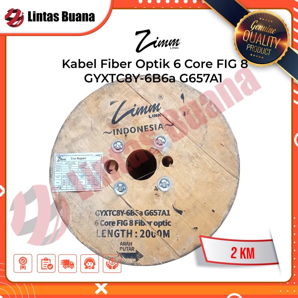 Kabel Fibr Optik  6Core FIGURE 8 2000 Meter Zimmlink