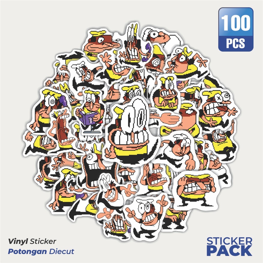 Stiker Vinyl Stiker Pizza T Pepi V45 Waterproof Aesthetic- Untuk Laptop, Motor, dan Helm - Paper Sta