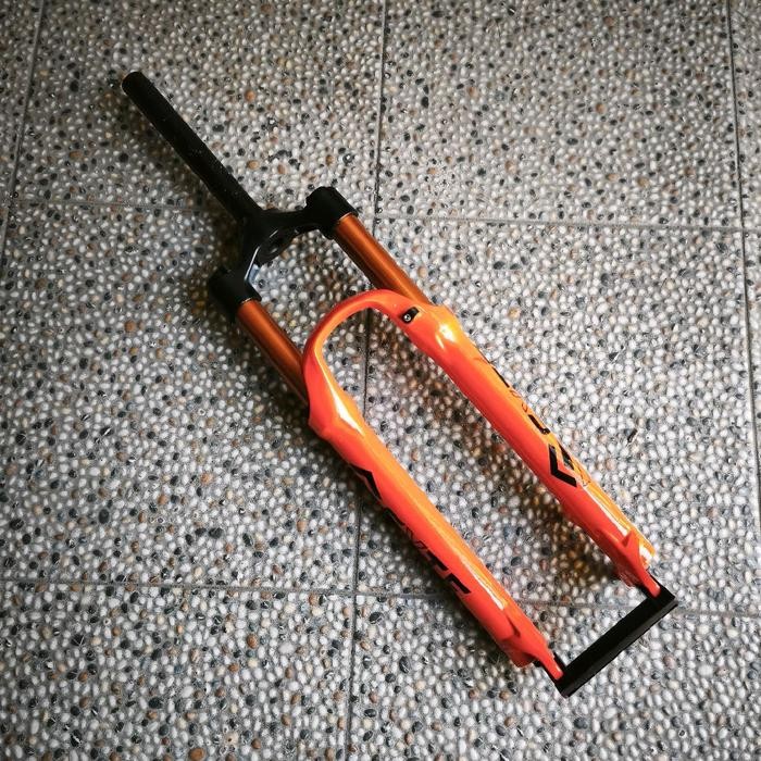 Fork Syte 27.5 sepeda MTB air lock out angin STANCION emas oversize 28.6