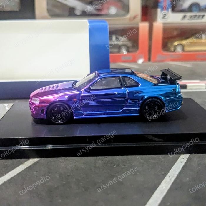 Diecast Stance Hunter Nissan Skyline GTR R34 Chameleon TKsb99