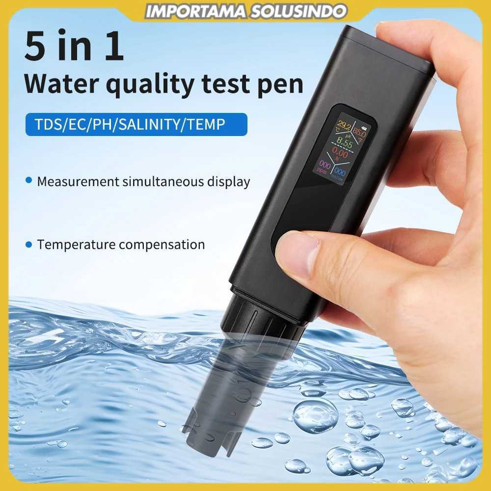 Alat Ukur Kualitas Air Digital 5in1 PH EC TDS Meter Pen - J510
