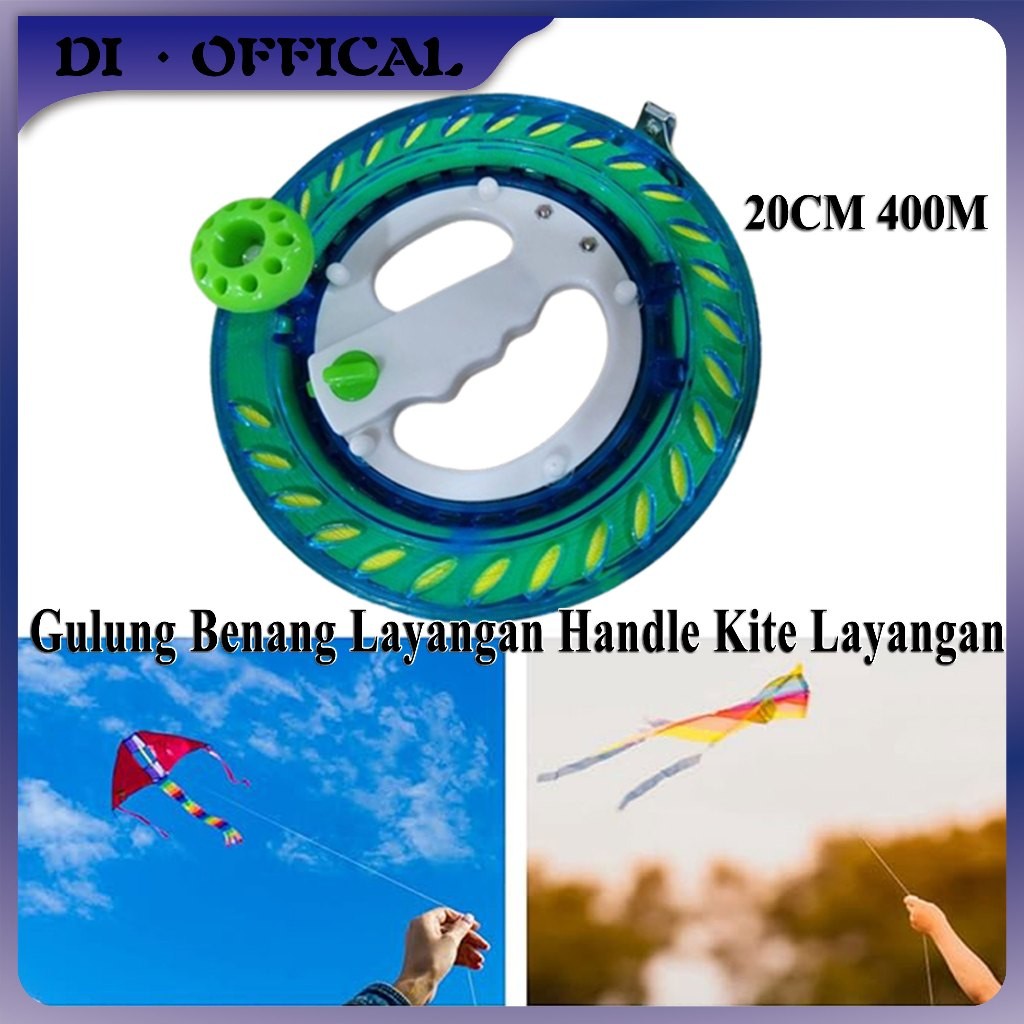 SUMERKAN 20CM 400M  Alat Gulung Benang Layangan Handle Kite Layangan Dengan Kunci Pegangan Benang La