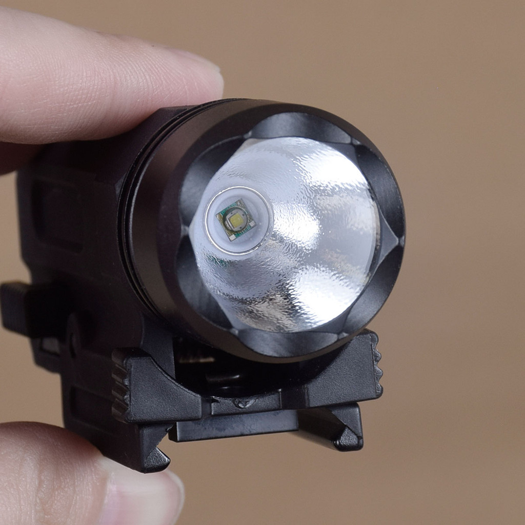 Mini  Tactical Nylon LED Flashlight QD Rifle Torch GLOCK  17 18C 19 22 20mm Rail   Pistol  Lights