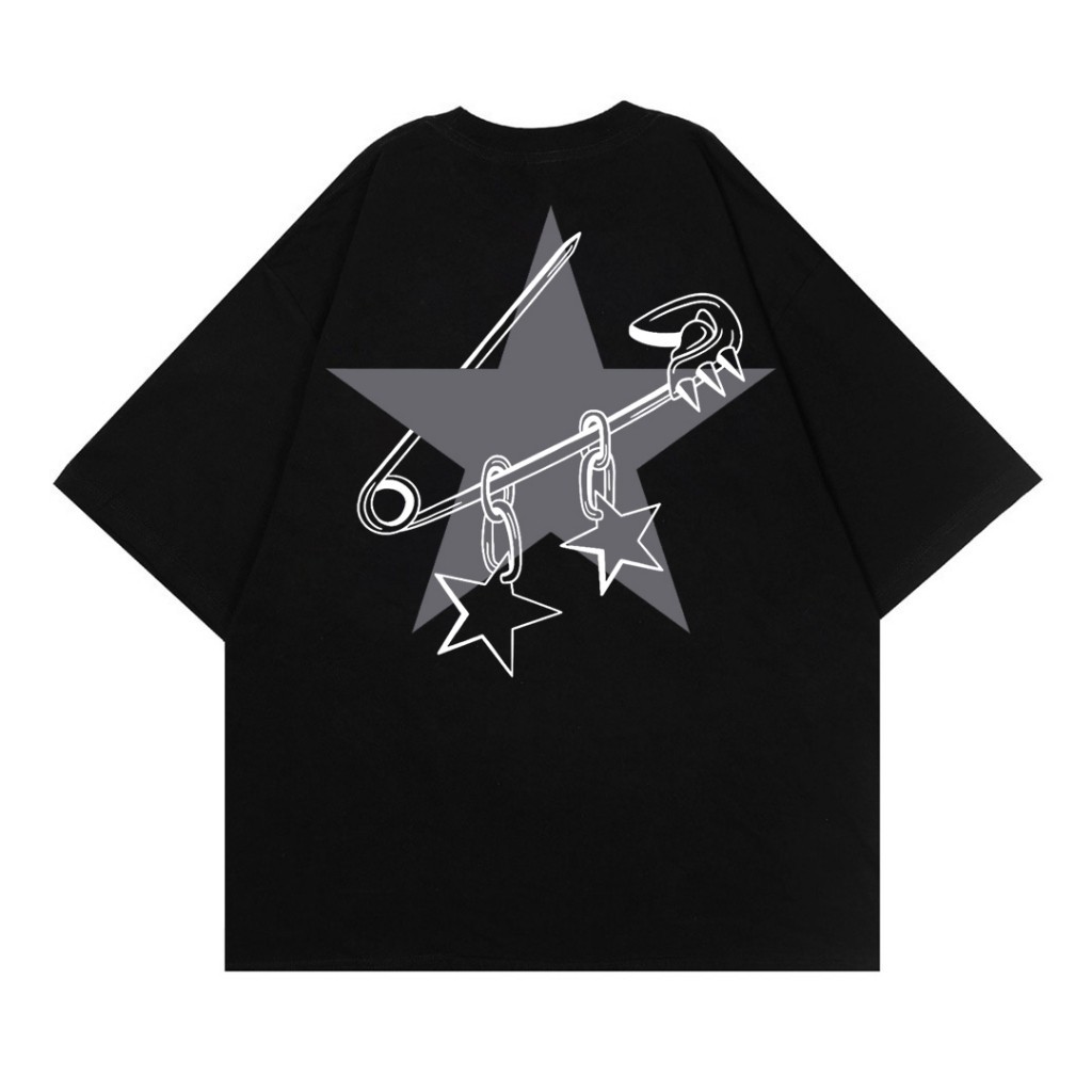 Jurojin Baju Kaos Distro T Shirt  Hitam Oversize