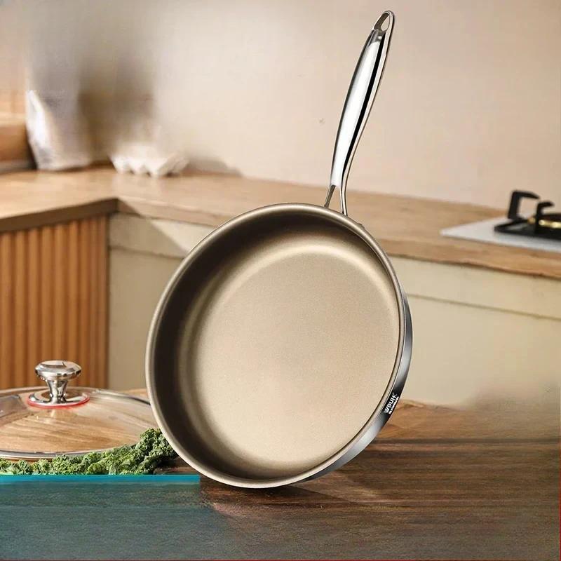 Titanium Pan Nonstick Frying Pan Household Wok Steak Frying Pan Induction Cooker Gas Stove Special  
