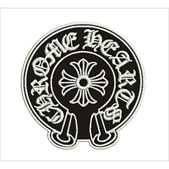 Emblem Patch Bordir Chrome Hearts hitam putih - CBI