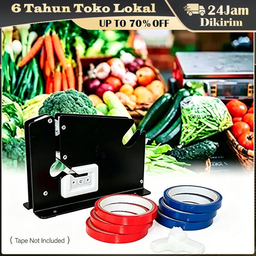 Alat Pengikat Plastik Buah Bag Sealer / Dispenser Selotip Lakban / Segel Kantong Plastik Cepat / Coc