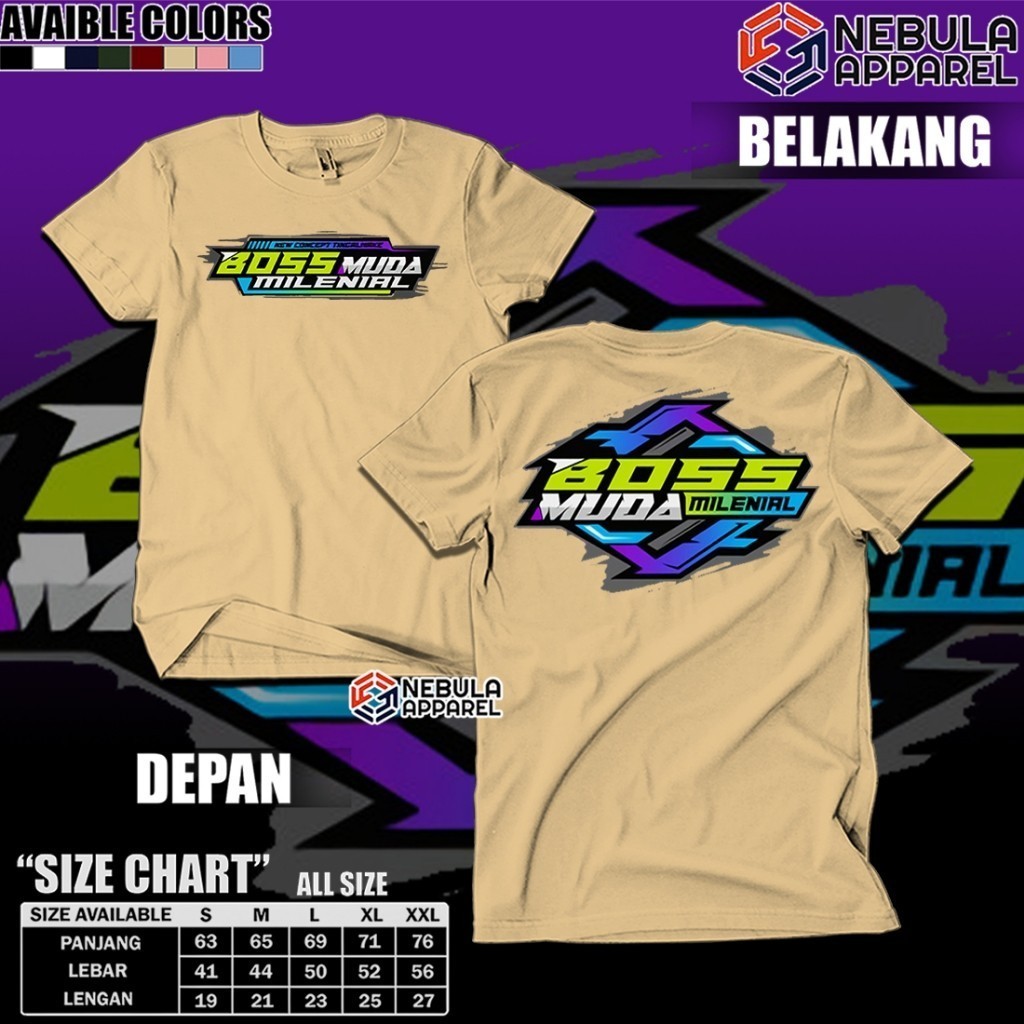 Kaos Boss Muda Milenial Unisex | Kaos Boss Muda Masa Kini | Kaos Pria Wanita | Kaos Distro Driver Mu
