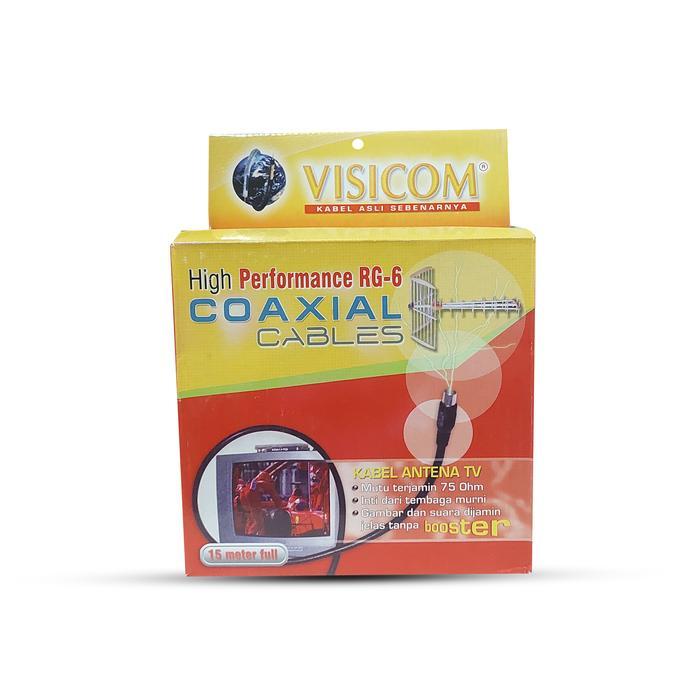 TERLARISKabel Antena TV Visicom Coaxial Rg6 + Jack 15 Meter