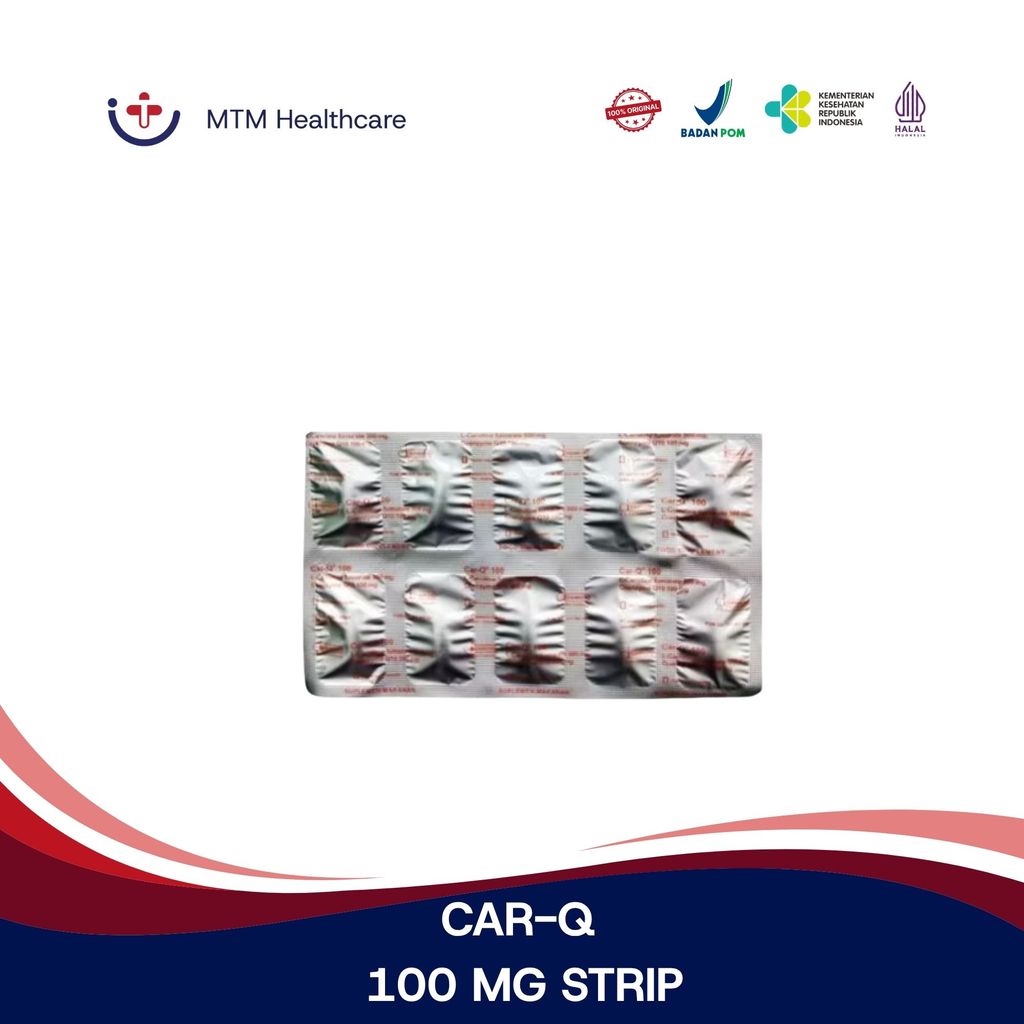 CAR-Q 100 MG STRIP 10 KAPLET Vitamin Suplemen Kesehatan