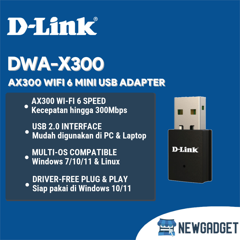 D-LINK DWA-X300 AX300 WIFI 6 MINI WIRELESS USB ADAPTER
