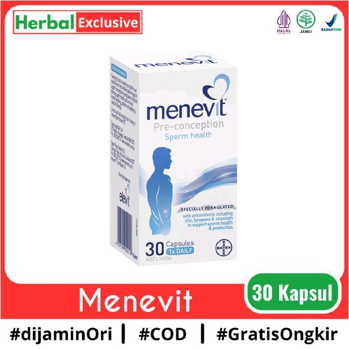 Menevit 30 Kapsul - Suplemen Pria Original Terbaik Terlaris Herbal Exclusive Dijamin Ori COD Gratis 