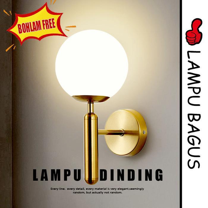 Velvet Co  Lampu dinding gold brass/ Nordic Wall Lamp Lampu Dinding/lampu dinding bola gold