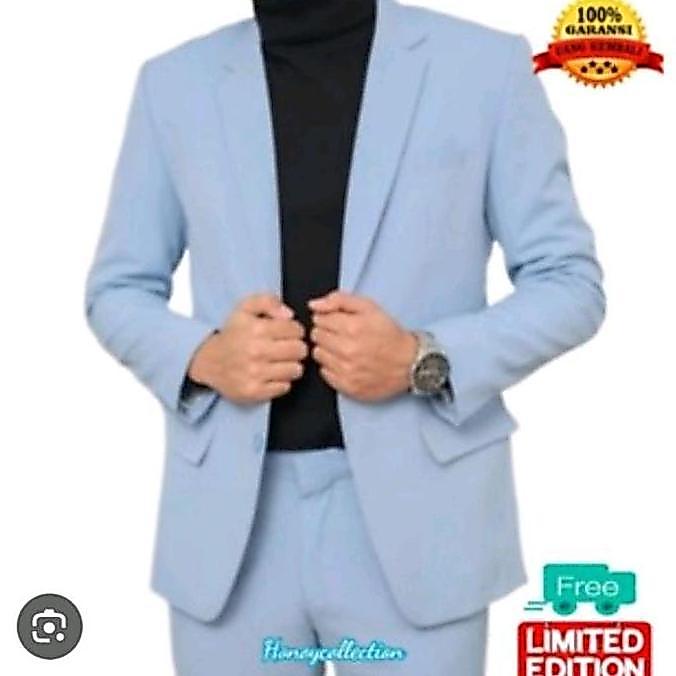 Jas pria biru muda/ blazer pria biru muda/ jas blazer warna biru muda/ jas pria Formal Slimfit