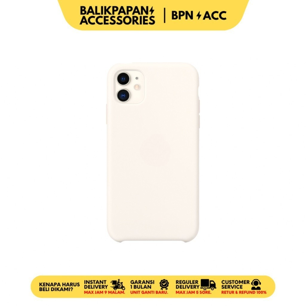 Case iPhone Silicone Full Cover Antique White - BALIKPAPAN ACCESSORIES