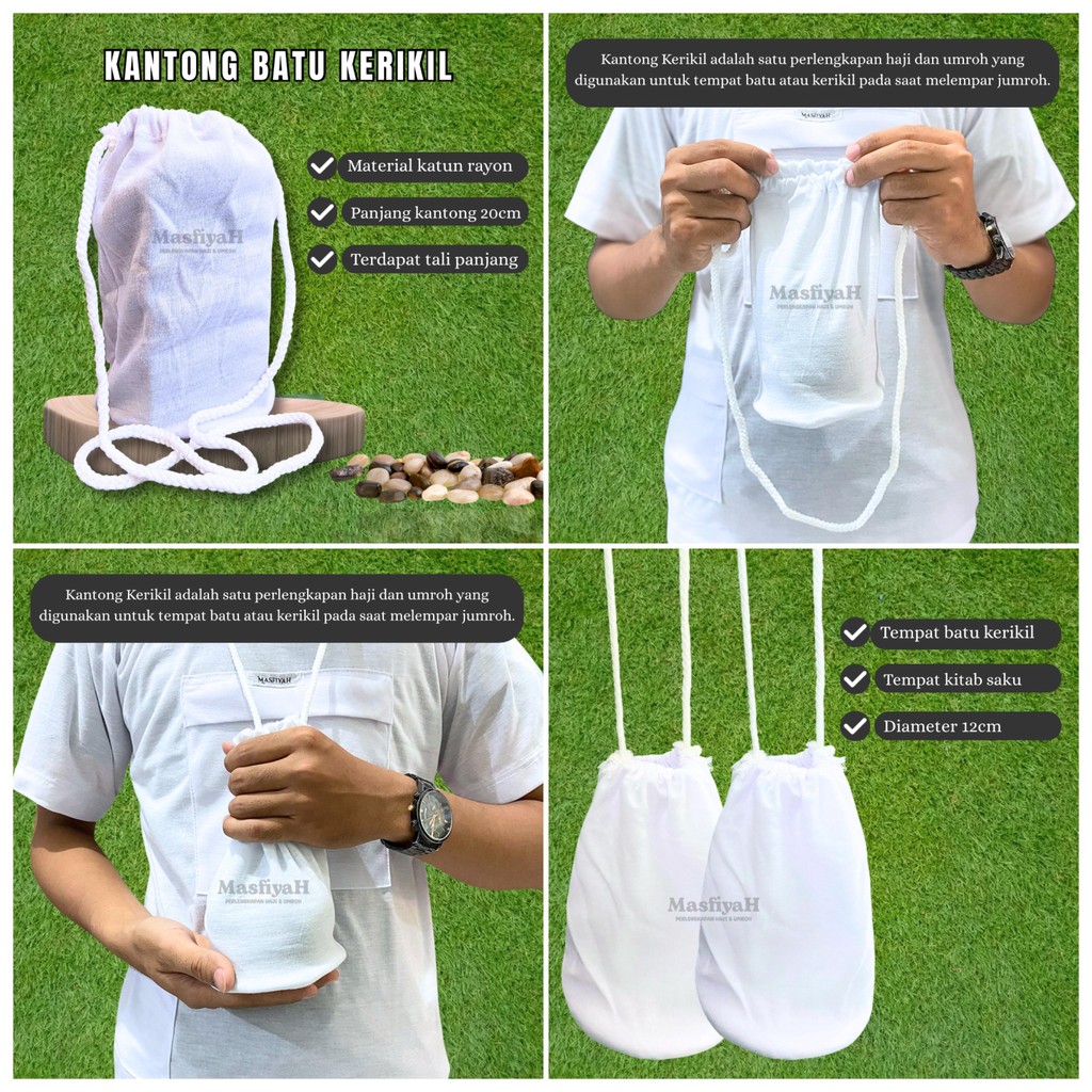 KANTONG KERIKIL PERLENGKAPAN HAJI UMRAH  KANTONG LEMPAR JUMRAH KANTONG KERIKIL LEMPAR JUMRAH KANTONG