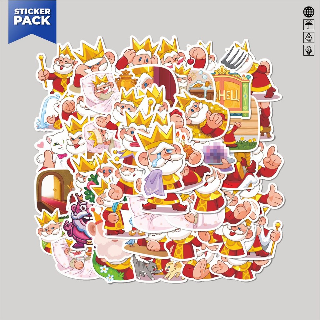 

[100PCS]Stiker Pack Stiker Kartun Funny Kings Aesthetic Vinyl Anti Air Dekorasi Sticker Laptop Buku Journal Koper Helm Casing HP Gitar Helm Skateboard