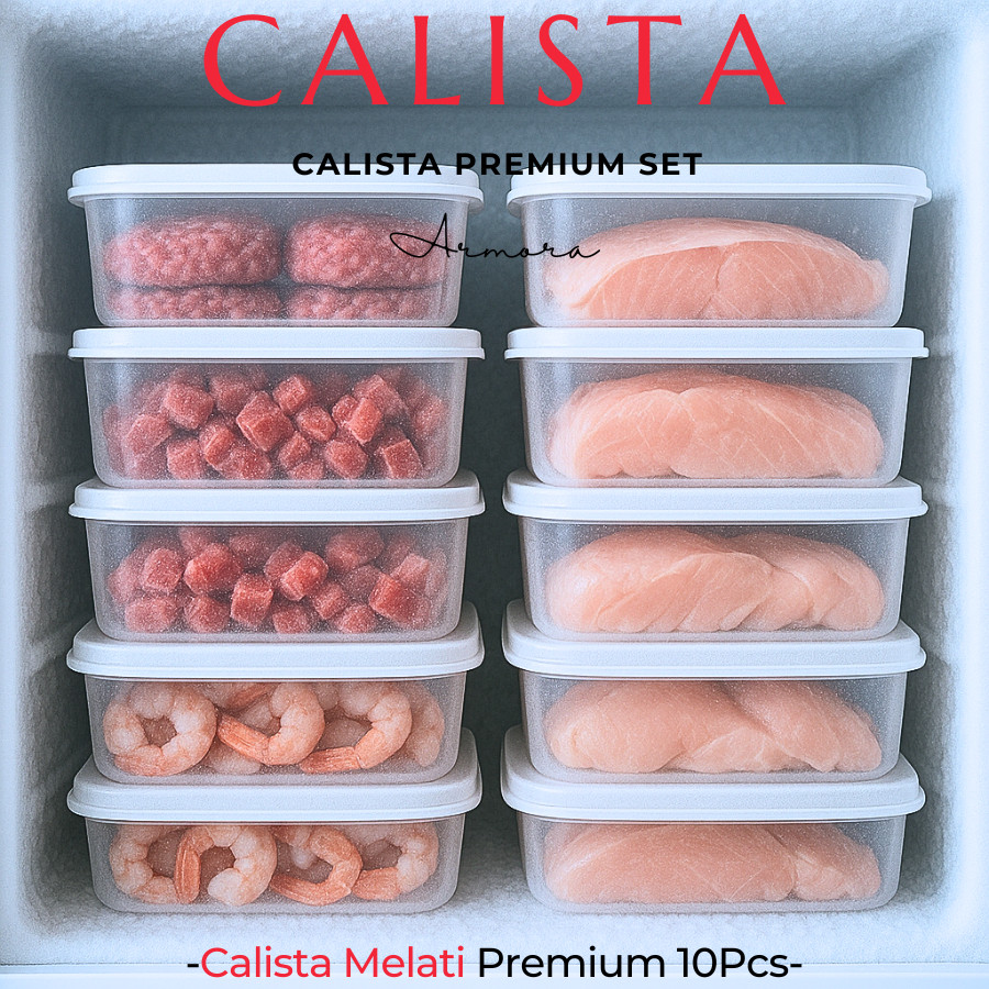 [ CALISTA ] TOPLES PLASTIK CALISTA MELATI PREMIUM 10 IN 1 SET BOX CONTAINER KULKAS SET