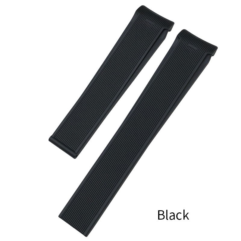20mm 22mm Natural Rubber Silicone Watchband Fit for Tag Heuer CARRERA AQUARACER 300 ving Strap Black