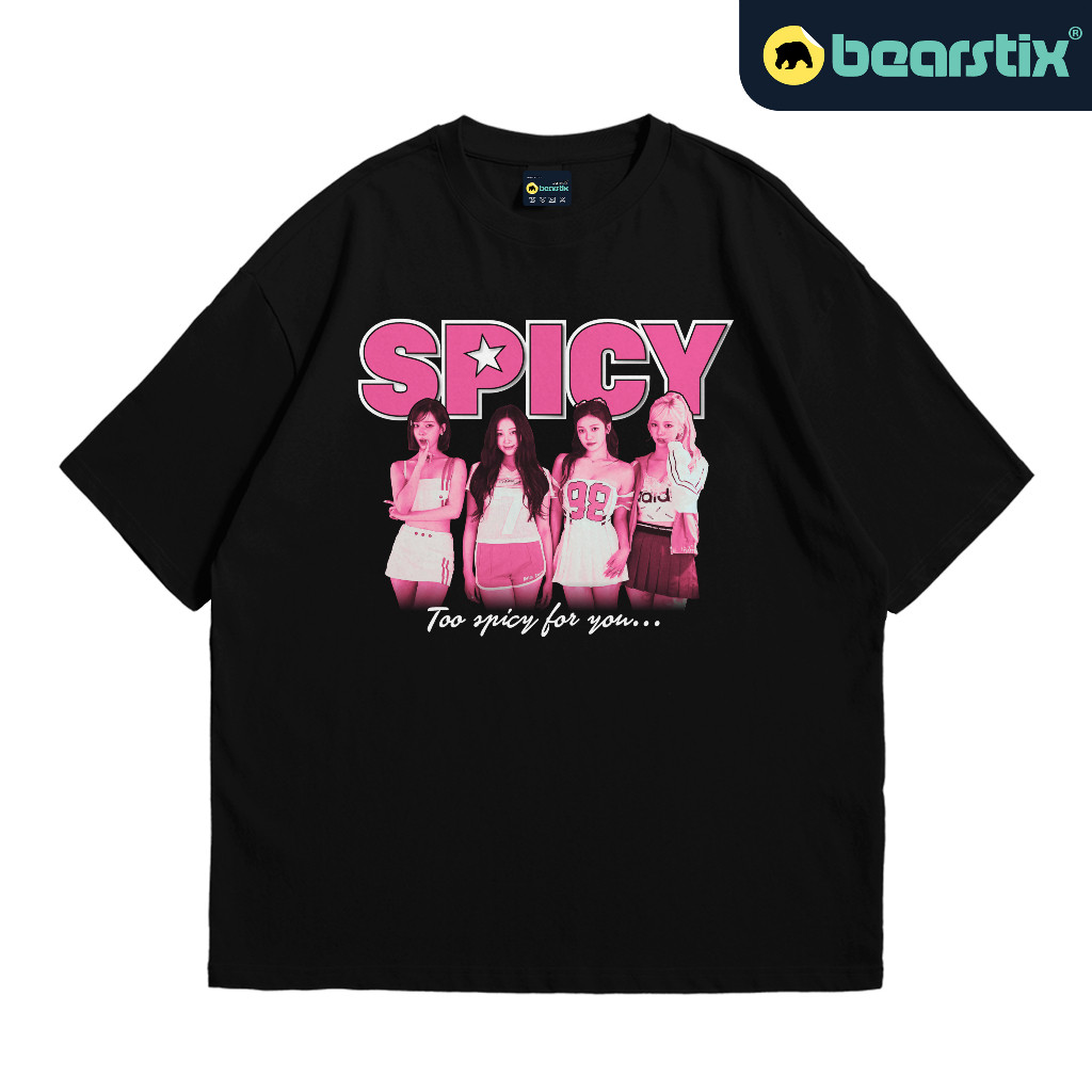 SHINZO - Kaos Oversize Aespa Spicy - Baju Kpop Streetwear - Tshirt Karina Winter Giselle Ning Ning