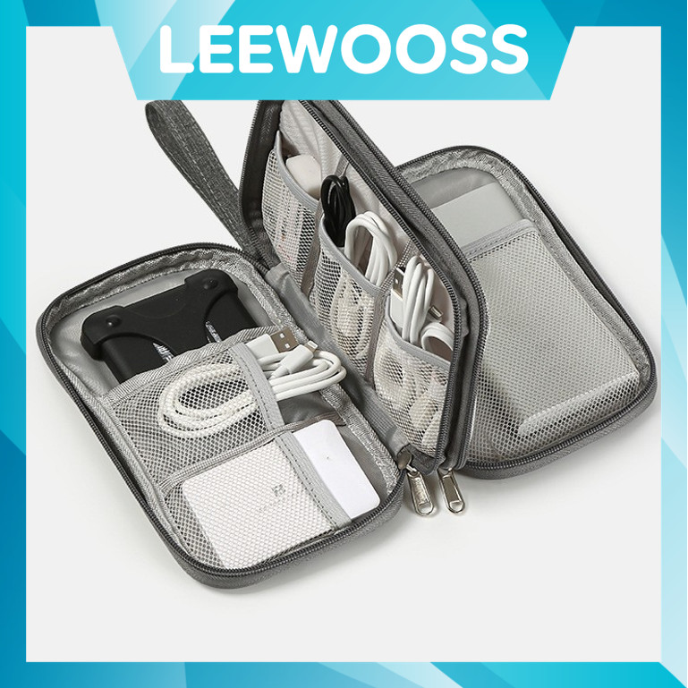 Pouch Organizer Travel Double Layer Zipper Bag Serbaguna