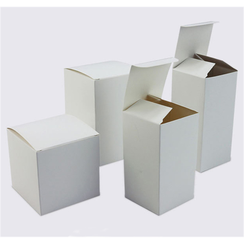 

50 pcs Foldable white kraft Paper box Cardboard gift box with lid ,Jewelry Event Wedding Candy Chocolate Cake DIY Soap Packagin