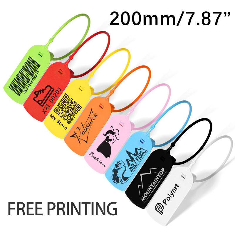 

100Pcs Custom Clothing Hang Tags Personalized Plastic Security Print Garment Shoe Clothes Product Logo Gift Tag Label 200mm/7.8