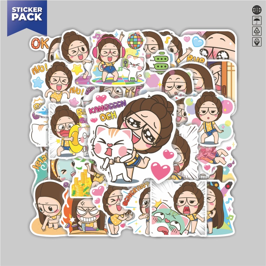 

[100PCS]Stiker Pack Stiker TuaGom Pop-Up Aesthetic Vinyl Anti Air Dekorasi Sticker Laptop Buku Journal Koper Helm Casing HP Gitar Helm Skateboard