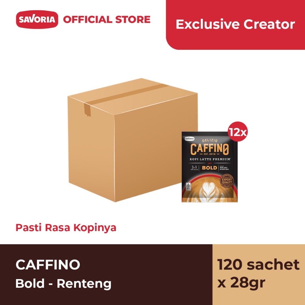 

[Exclusive Affiliate] Caffino Bold Renteng 1 Karton - Bubuk Kopi Instan 120 Sachet x 28g