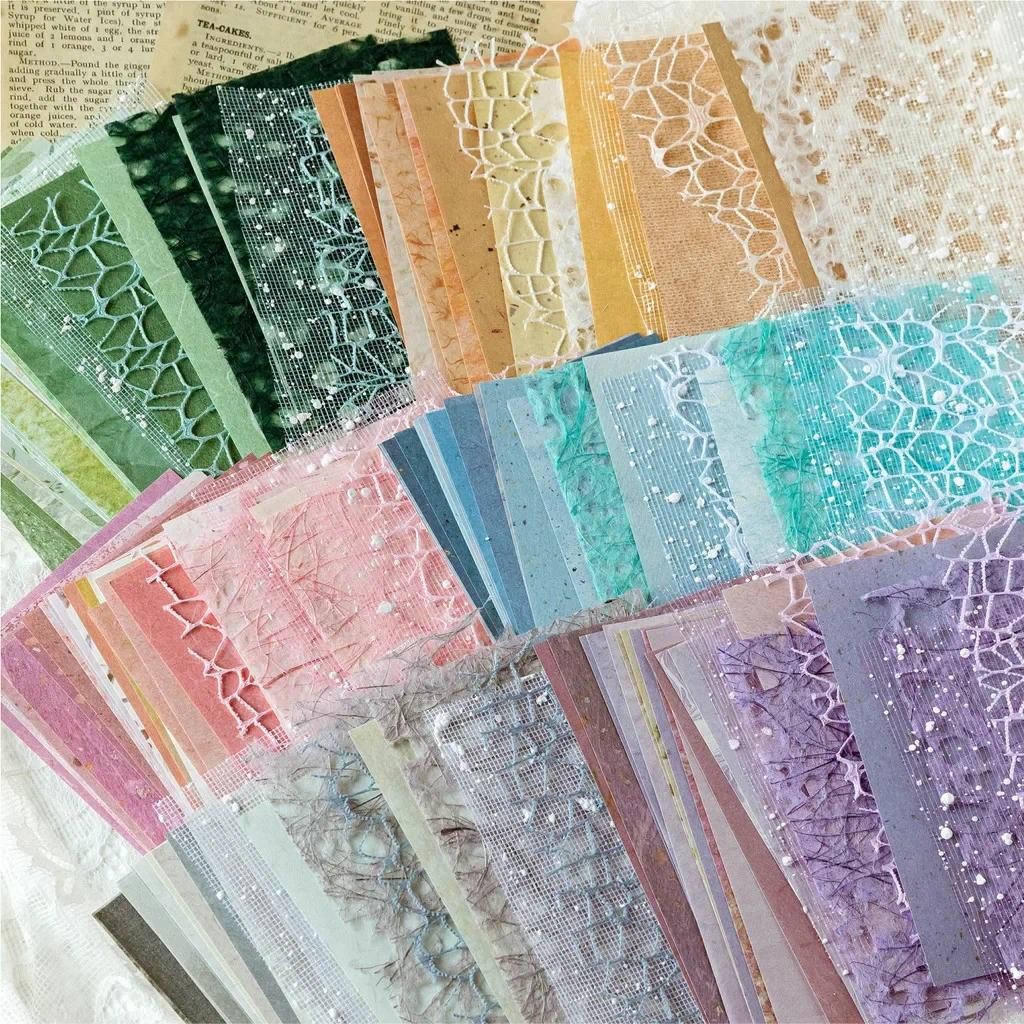 

31pcs/pack Gauze Materials Paper and Buttons DIY Scrapbooking Decor Craft Paper Aesthetics Collage Junk Journal Stationery