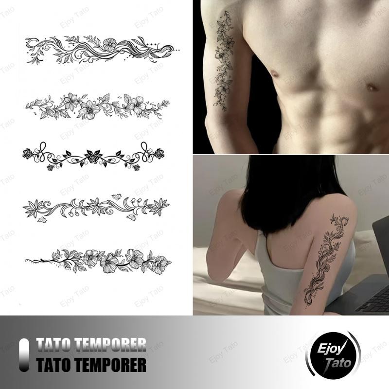 EjoyTato Tato Dayak Temporer Bunga Totem Tato Premium Anti Air Dan Keringat Bisa Tahan Selama 15 Har