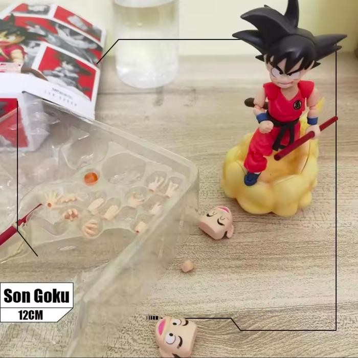 Shf Dragon Ball Kid Son Goku With Somersuit Cloud Awan Kinton Saiyan Form KWS Figure