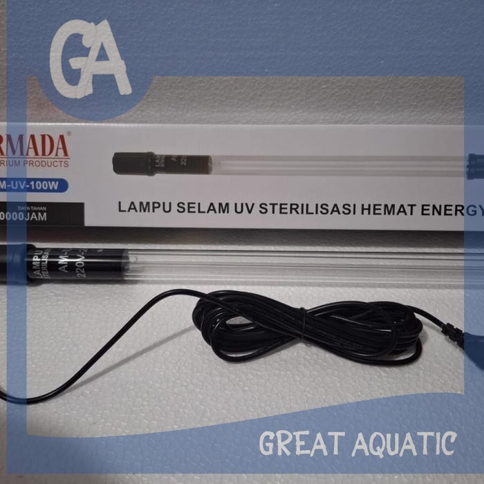 lampu uv kolam ikan celup ARMADA AM UV 100 W 100 WATT basmi alga lumut penjernih air