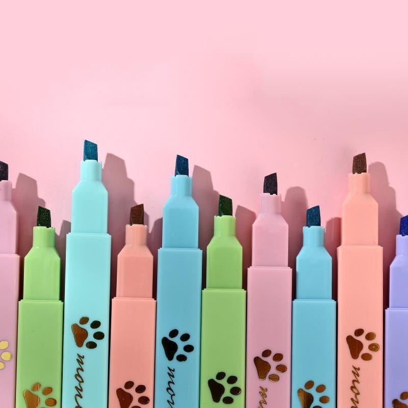 

-JOJU- 1 SET 6PCS STABILO BENTUK PAW KITTEN LUCU / STABILO WARNA WARNI KARAKTER PAW KUCING LG