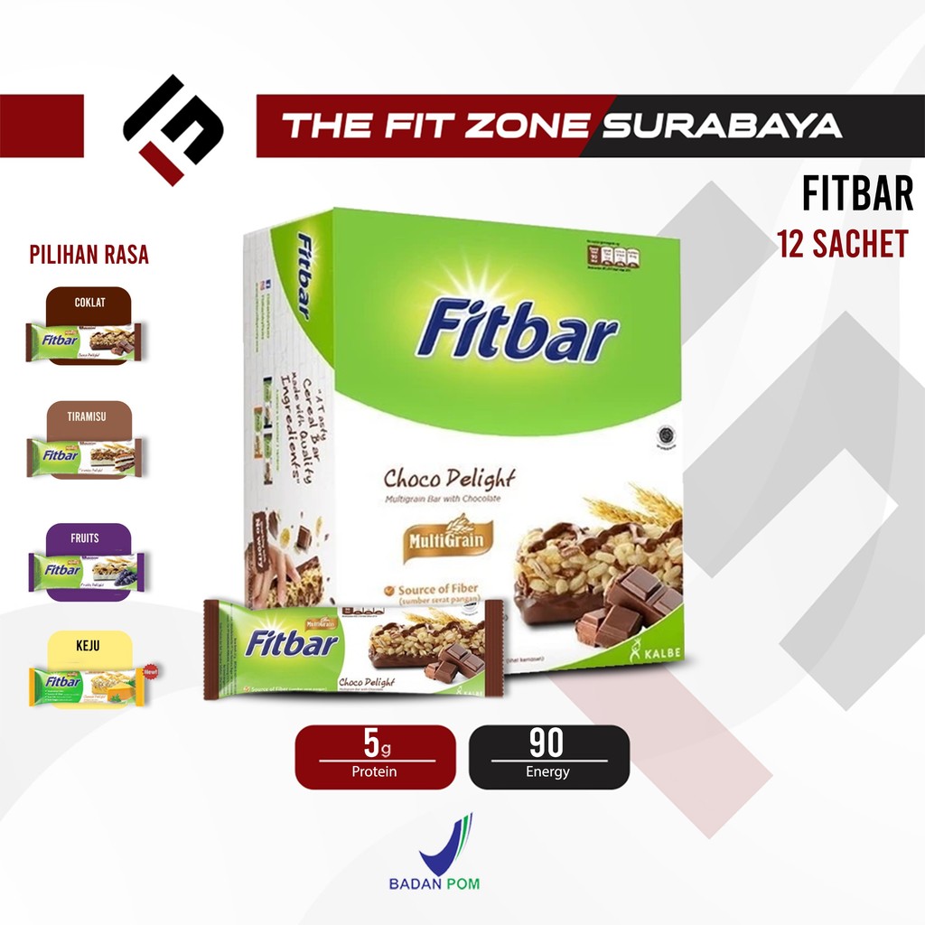 

FITBAR Multigrain Bar 1 Box Isi 12 Pcs Snack Sehat Bar Camilan Food Cemilan Makanan (@20 gram)