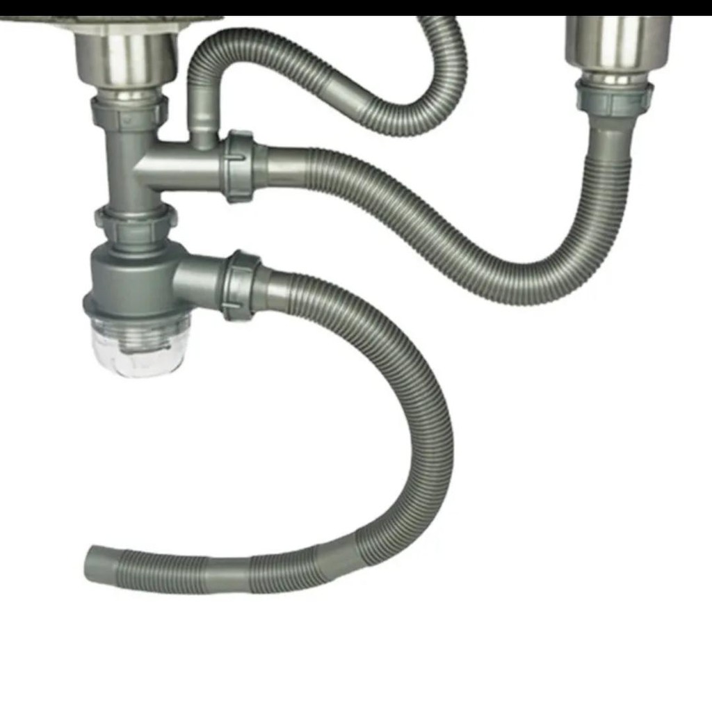 

Selang Pembuangan Kitchen Sink 2 lubang Over Flow