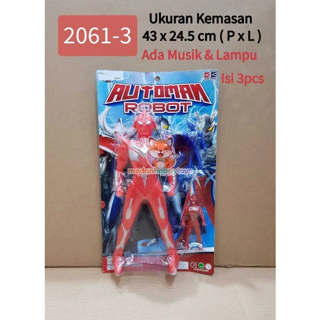 Mainan Anak Robot Automan 1 Ultraman Besar 2 Ultraman kecil 2061-3 / Mainan Robot Ultraman