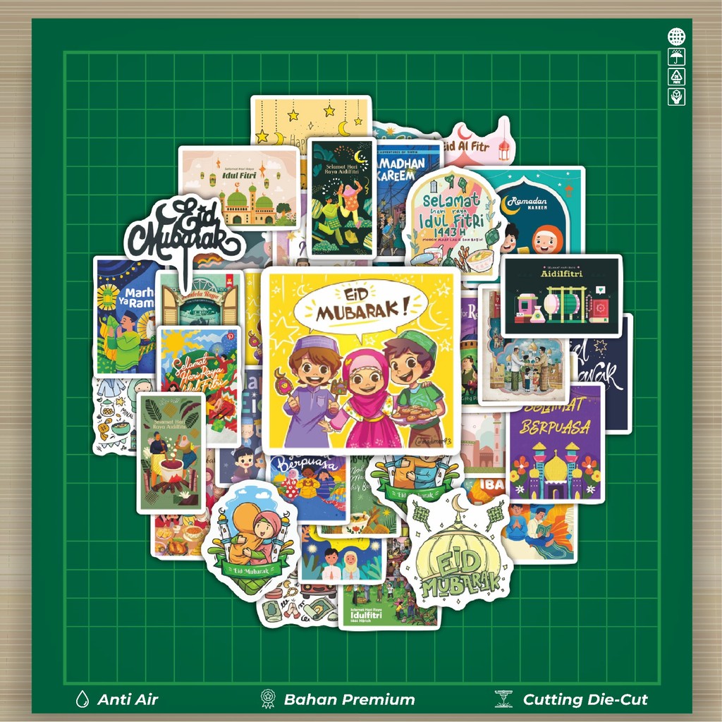 

HOT 50 PCS STIKER Stiker Tema Idul Fitri V3 Stiker Fashion Cars Decal Dingin Kartu Album Custom Vinyl Anti Air- Sticker Aesthetic Buku Journal Koper Casing HP Tablet Laptop Helm Motor Botol Minum