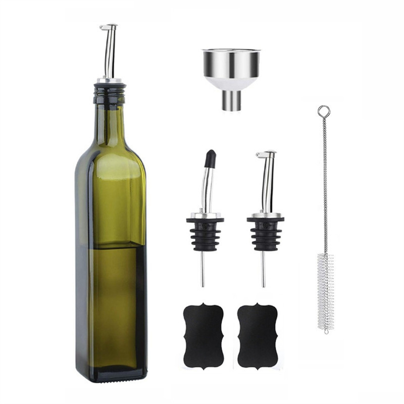 Glass Oil Bottle Olive Oil Household Oil Pot Leak-Proof Glass Oil Pot Oil Pot Set Suitable For Kitch