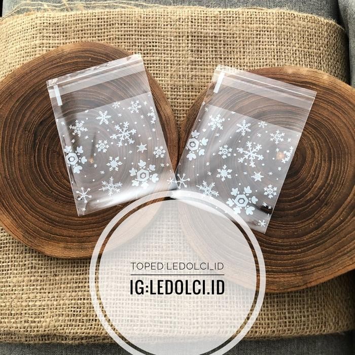 

PROMO! PLASTIK COOKIES SNOWFLAKES TRANSPARAN UKURAN KECIL DAN BESAR 7X7 10x10 - 7 x 7 cm