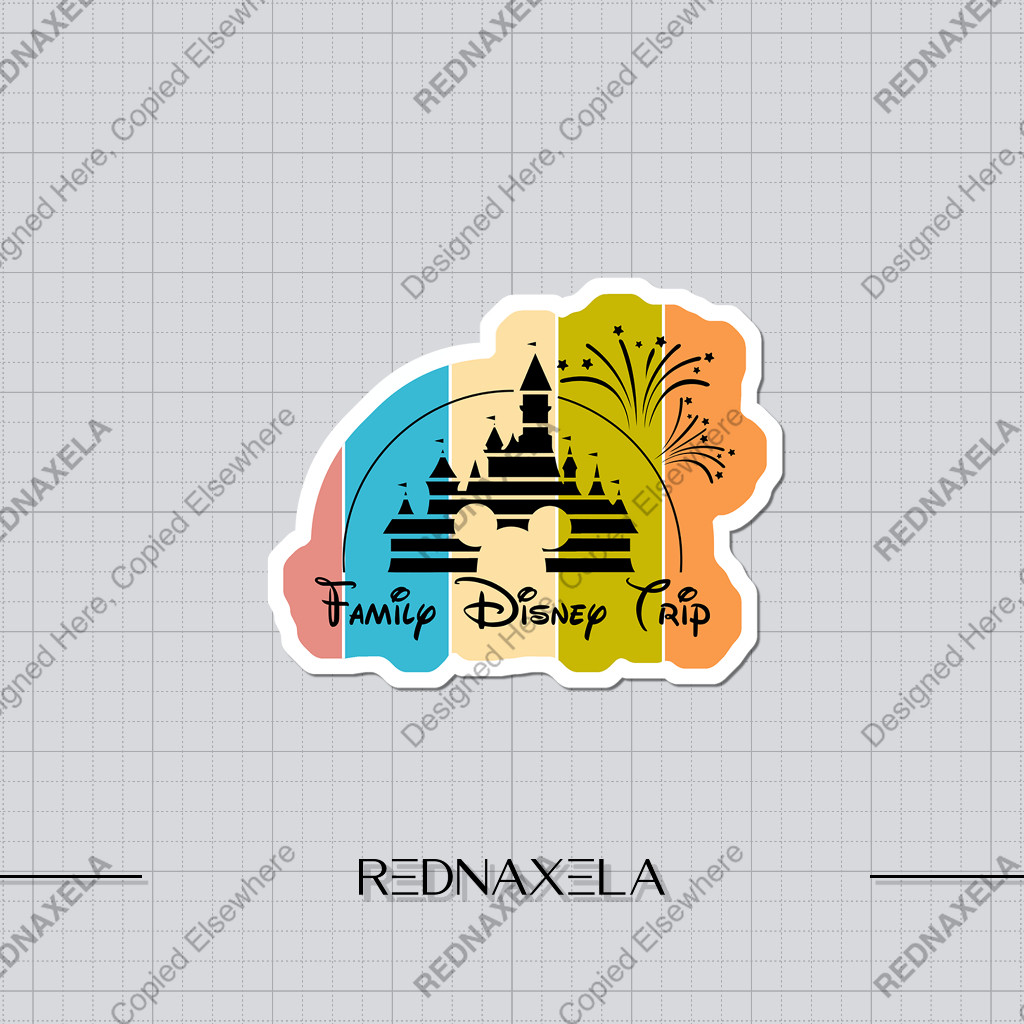 

Stiker Vinyl Stiker Koper Disney Family Trip Travel Suitcase Sticker