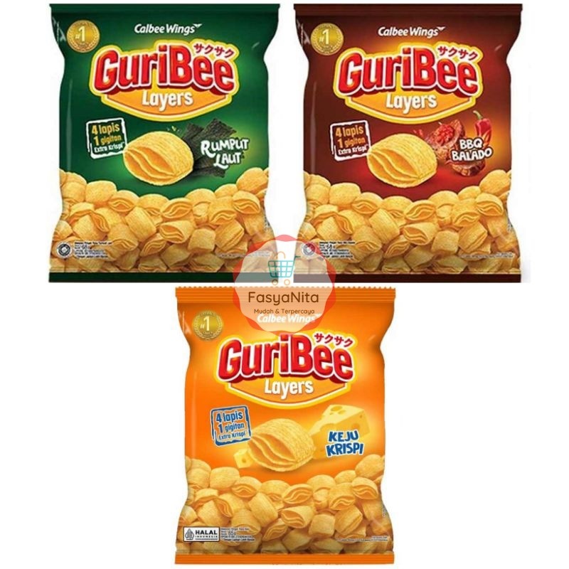 

GuriBee Snack 4 layer rumput laut bbq balado keju krispi - Fasyanita Denpasar - AJM